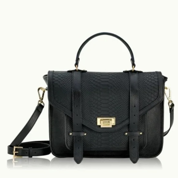 Gigi NY Bag - Hayden Satchel - black embossed python - Picture 7 of 8